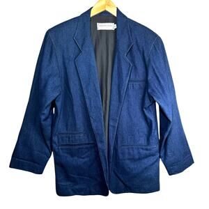 Vintage Howard Wolf Women's Denim Jean Blazer Jacket Blue Made in USA 90s Y2k